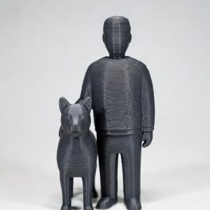 Figura mascota y dueño juntos 3D
