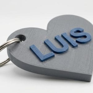 Llavero corazón con nombre 3D