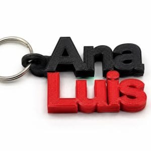 Llavero pareja con dos nombres 3D