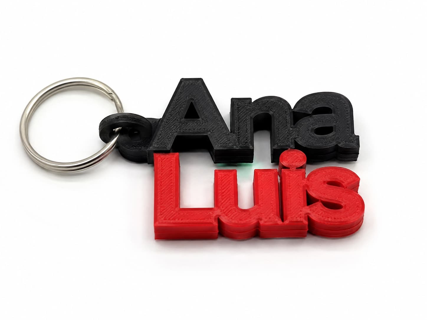 Llavero de pareja con dos nombres personalizado en 3D