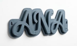 Nombre decorativo de pared 3D