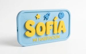 Nombre para puerta habitación 3D niños
