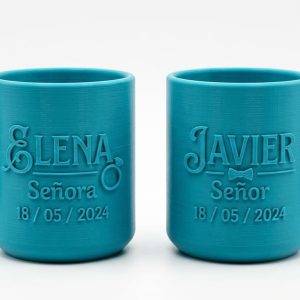 Set tazas novios 3D personalizadas