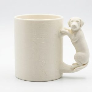 Taza con figura de mascota 3D en el asa