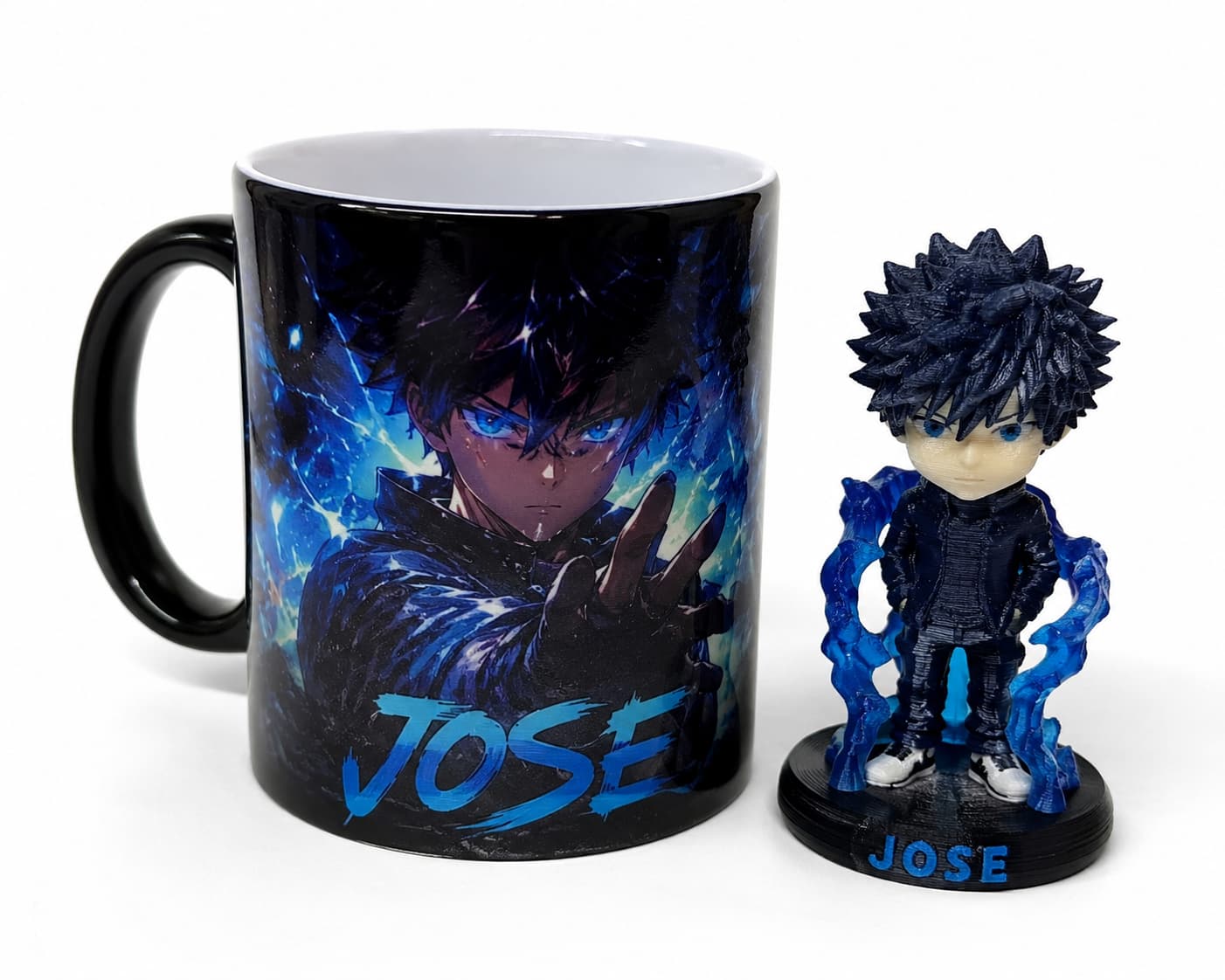 Taza mágica personalizada + figura 3D